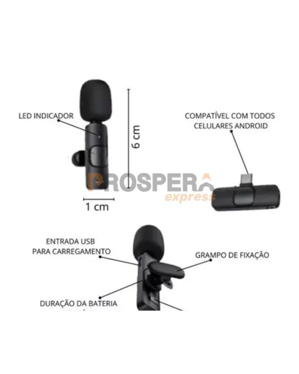 MICROFONE DE LAPELA SEM FIO - PROSPERA - Image 2